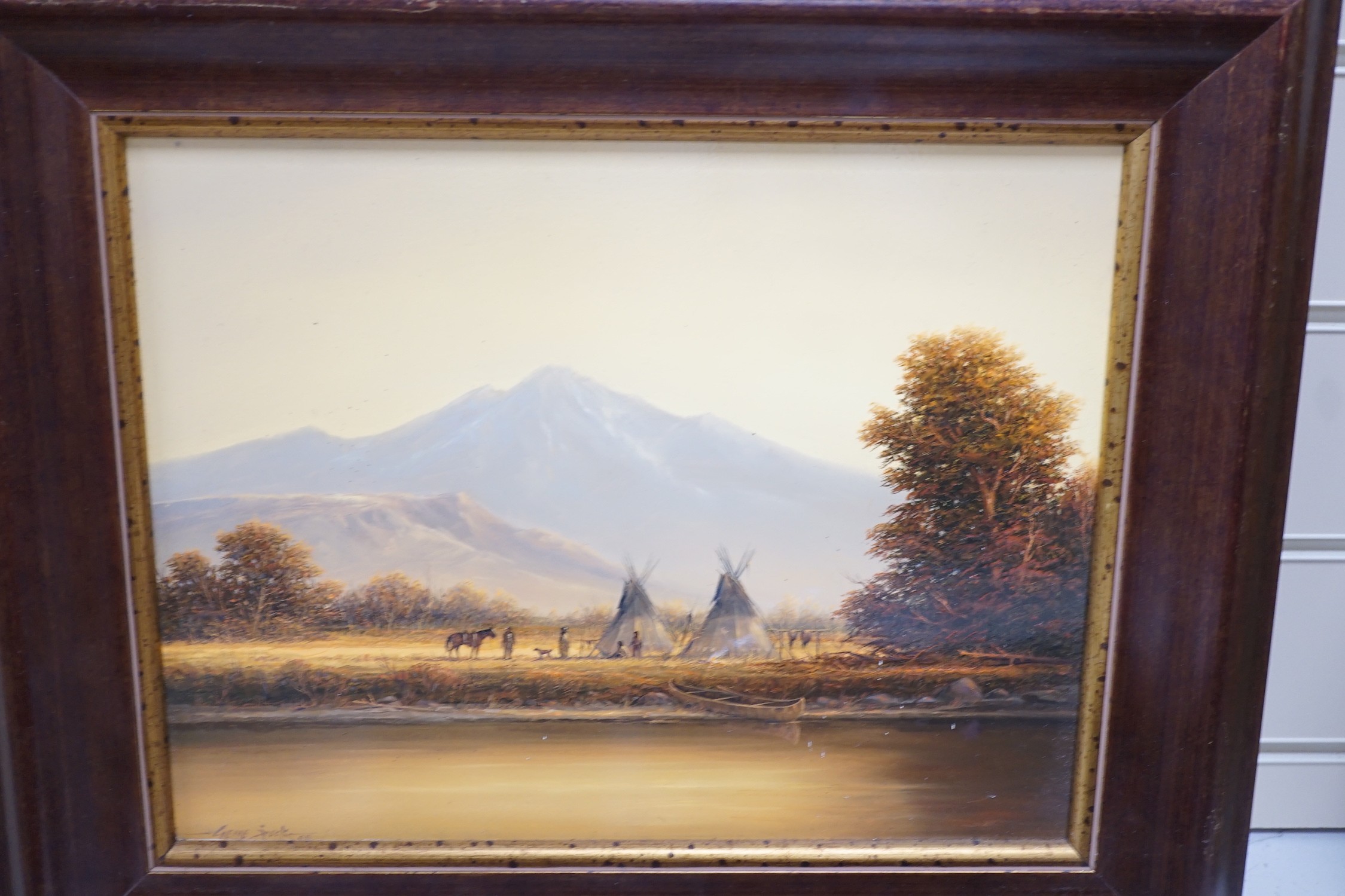 Gene Speck (American, b.1937), three oils on board, Golden Autumn, Native Landscape and Ranch Lands, signed, largest 26 x 34cm